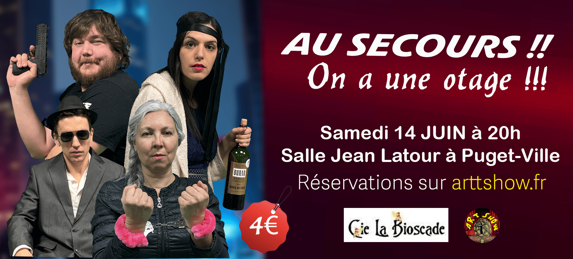 Au secours !! On a une otage !!! – Salle Jean Latour à Puget-Ville (83390) – 14 Juin 2025 à 20h