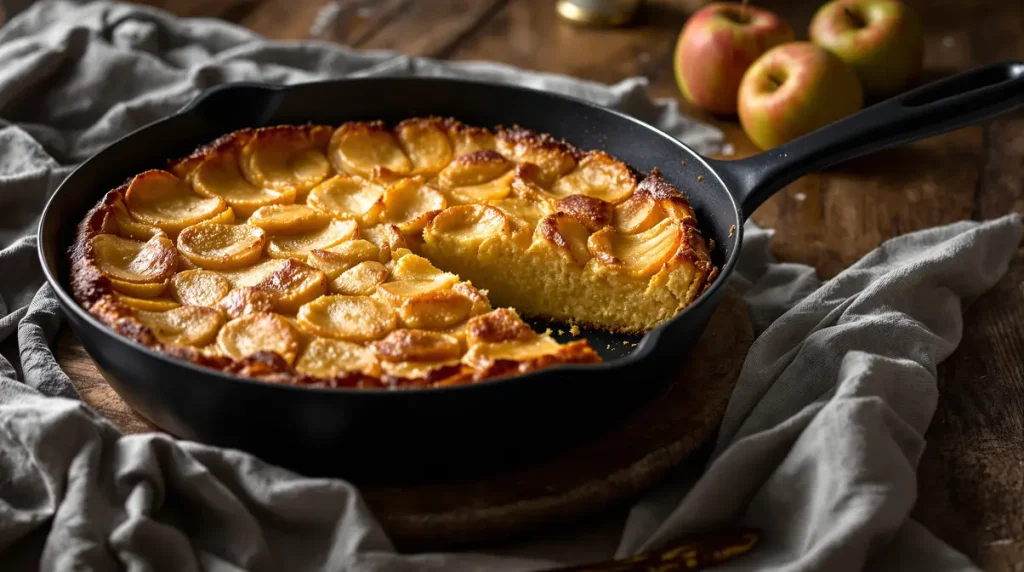 Je prépare ce gâteau aux pommes à la poêle : ultra simple, rapide, sans four et tellement réconfortant
